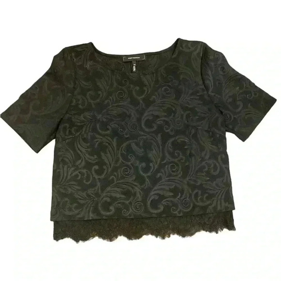 Robert Rodriguez Black Lace Trimmed Monochrome Filigree Size Medium. - Picture 1 of 5